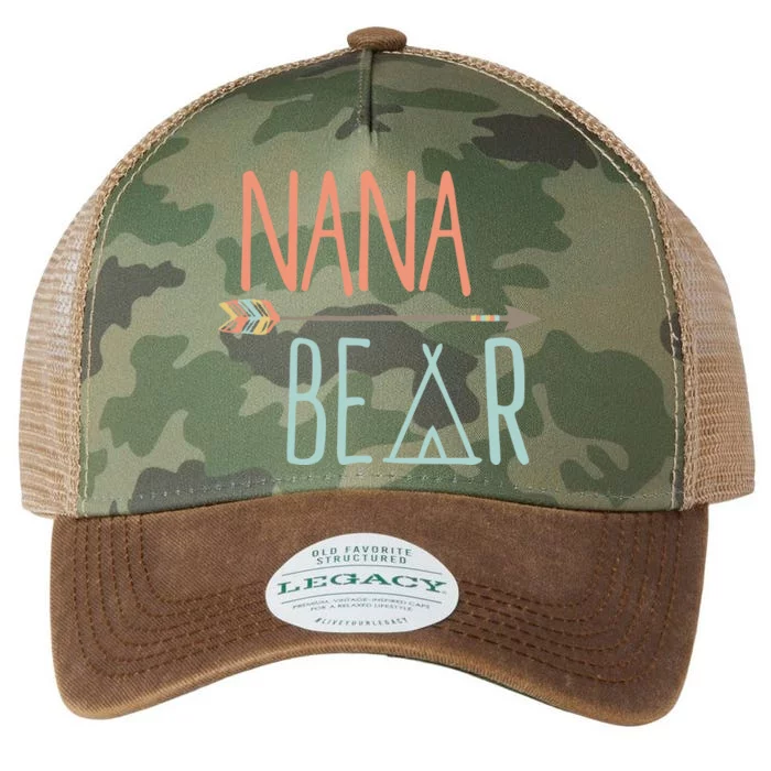 Cute Nana Bear Announcet Gift Legacy Tie Dye Trucker Hat