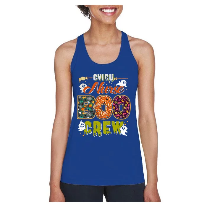 Cvicu Nurse Boo Crew Rn Squad Halloween Matching Fun Gift Women's Racerback Tank