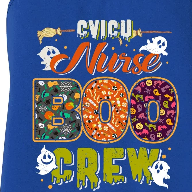 Cvicu Nurse Boo Crew Rn Squad Halloween Matching Fun Gift Women's Racerback Tank