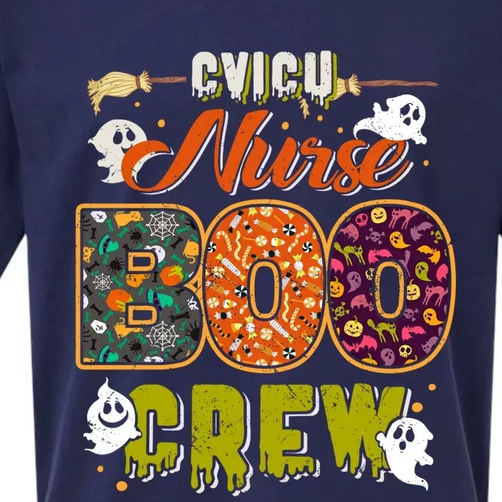 Cvicu Nurse Boo Crew Rn Squad Halloween Matching Fun Gift Sueded Cloud Jersey T-Shirt