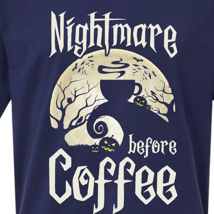 Cute Nightmare Before Coffee Halloween Funny Mug Gift Sueded Cloud Jersey T-Shirt