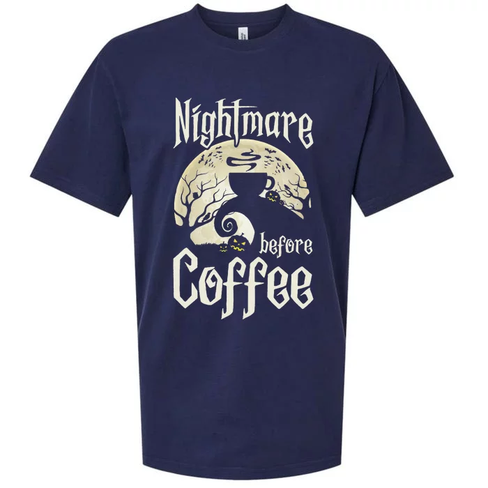 Cute Nightmare Before Coffee Halloween Funny Mug Gift Sueded Cloud Jersey T-Shirt