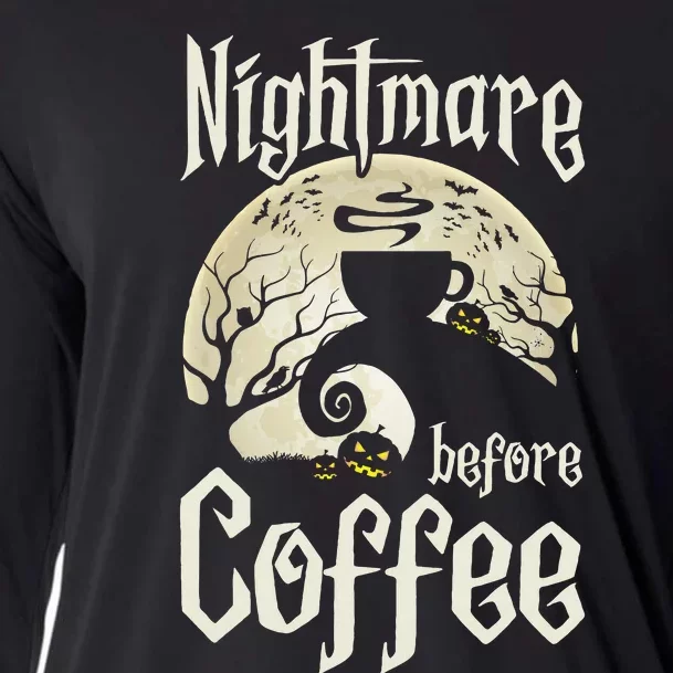 Cute Nightmare Before Coffee Halloween Funny Mug Gift Cooling Performance Long Sleeve Crew