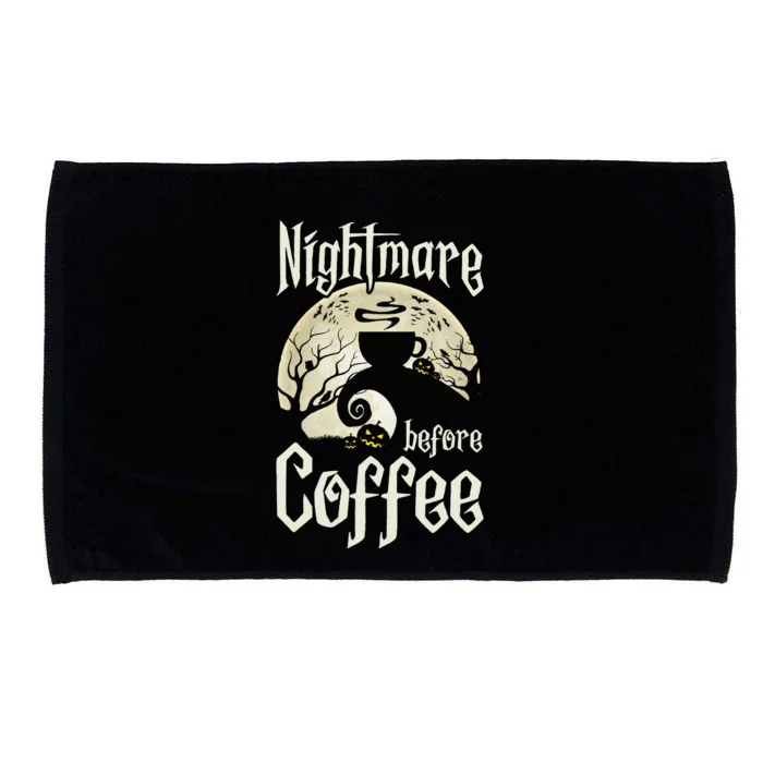 Cute Nightmare Before Coffee Halloween Funny Mug Gift Microfiber Hand Towel