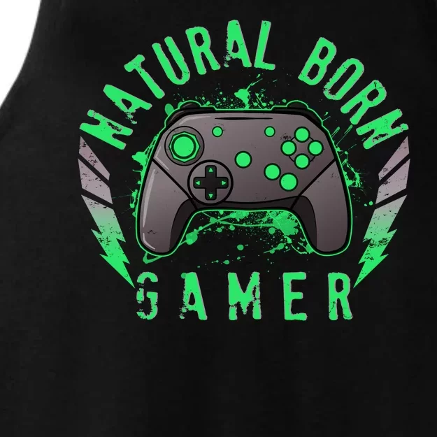 Cool Natural Born Gamer Ladies Tri-Blend Wicking Tank