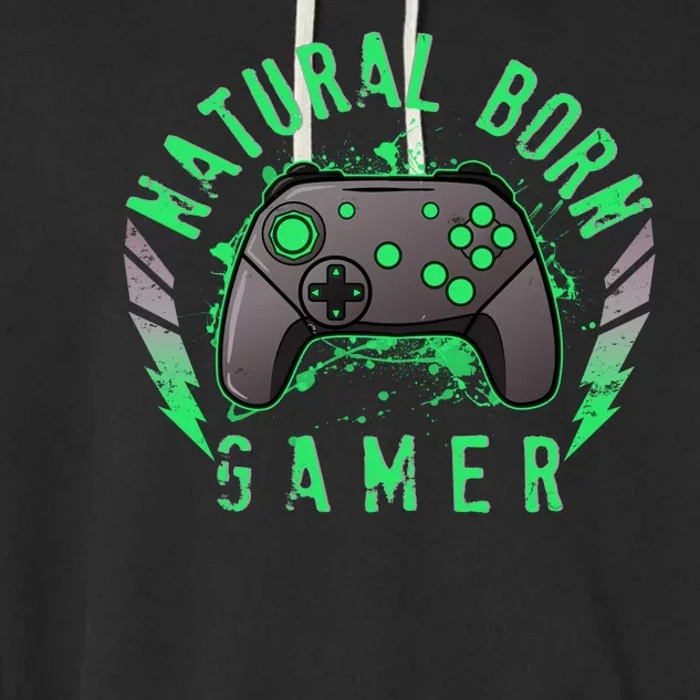 Cool Natural Born Gamer Garment-Dyed Fleece Hoodie