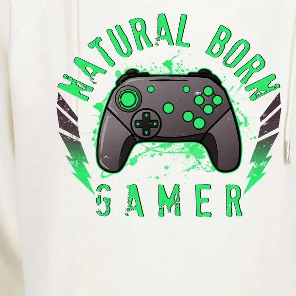 Cool Natural Born Gamer Womens Funnel Neck Pullover Hood