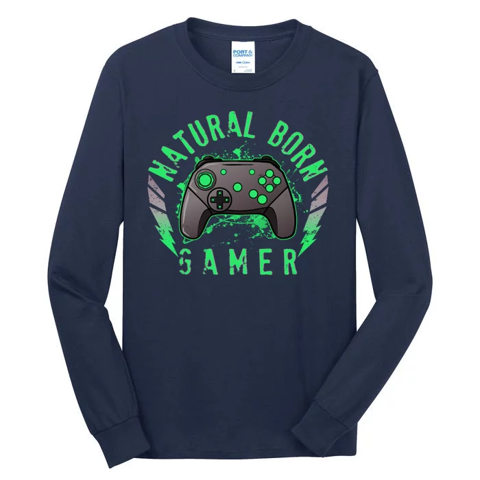 Cool Natural Born Gamer Tall Long Sleeve T-Shirt