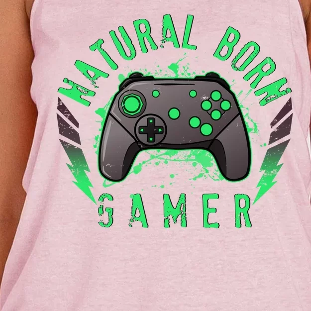 Cool Natural Born Gamer Women's Knotted Racerback Tank