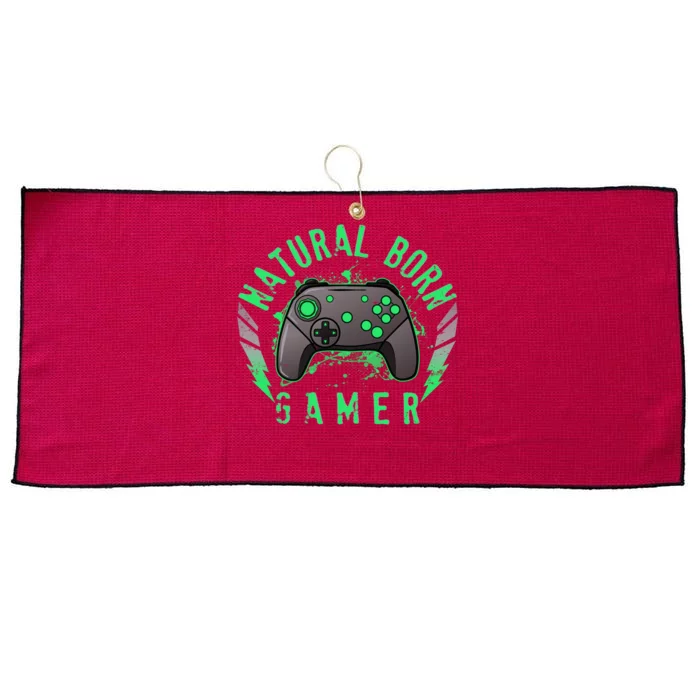 Cool Natural Born Gamer Large Microfiber Waffle Golf Towel