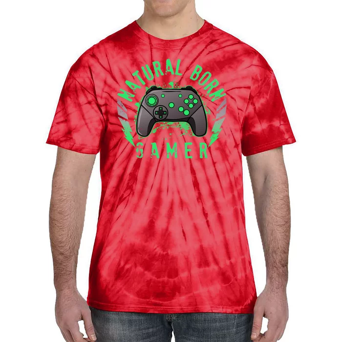 Cool Natural Born Gamer Tie-Dye T-Shirt