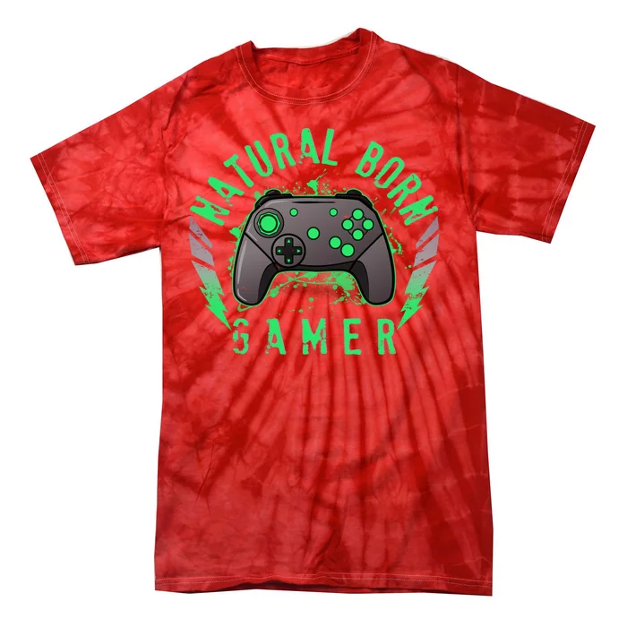 Cool Natural Born Gamer Tie-Dye T-Shirt