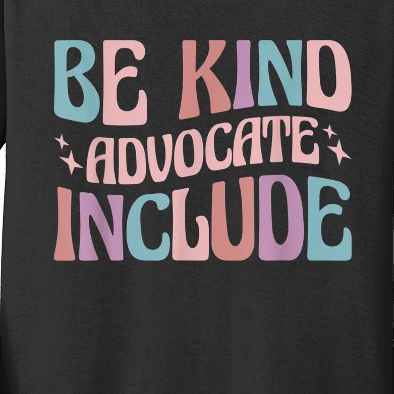 Celebrate Neurodiversity Be Kind Advocate Include Funny Gift Kids Long Sleeve Shirt