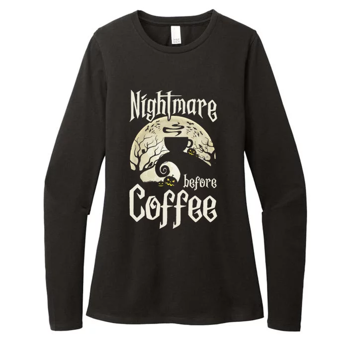 Cute Nightmare Before Coffee Halloween Funny Mug Gift Womens CVC Long Sleeve Shirt