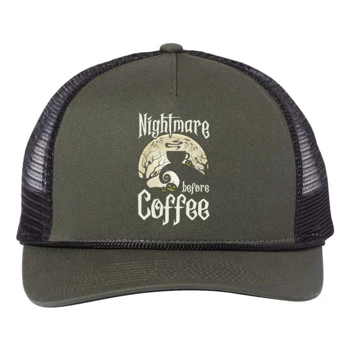 Cute Nightmare Before Coffee Halloween Funny Mug Gift Retro Rope Trucker Hat Cap