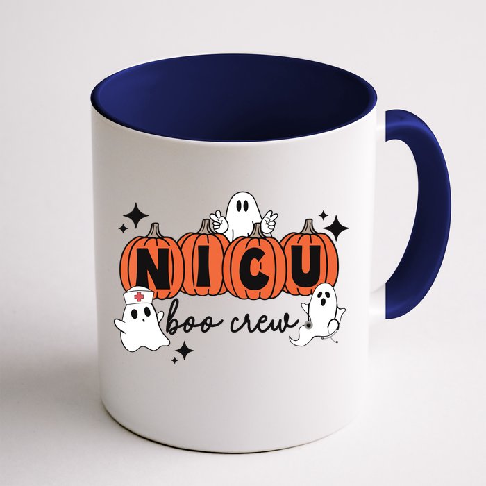 Cute Nicu Boo Crew Spooky Nurse Halloween Cute Ghost Pumpkin Front & Back Coffee Mug