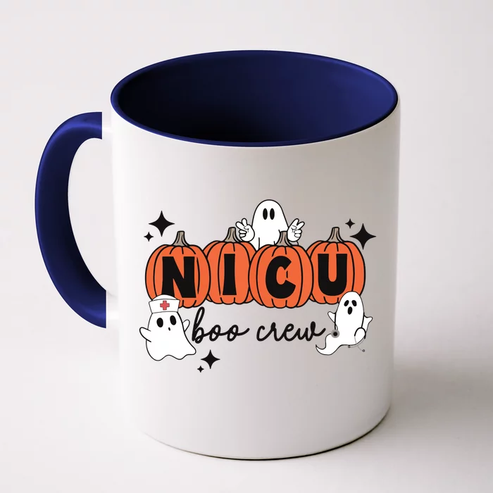 Cute Nicu Boo Crew Spooky Nurse Halloween Cute Ghost Pumpkin Front & Back Coffee Mug