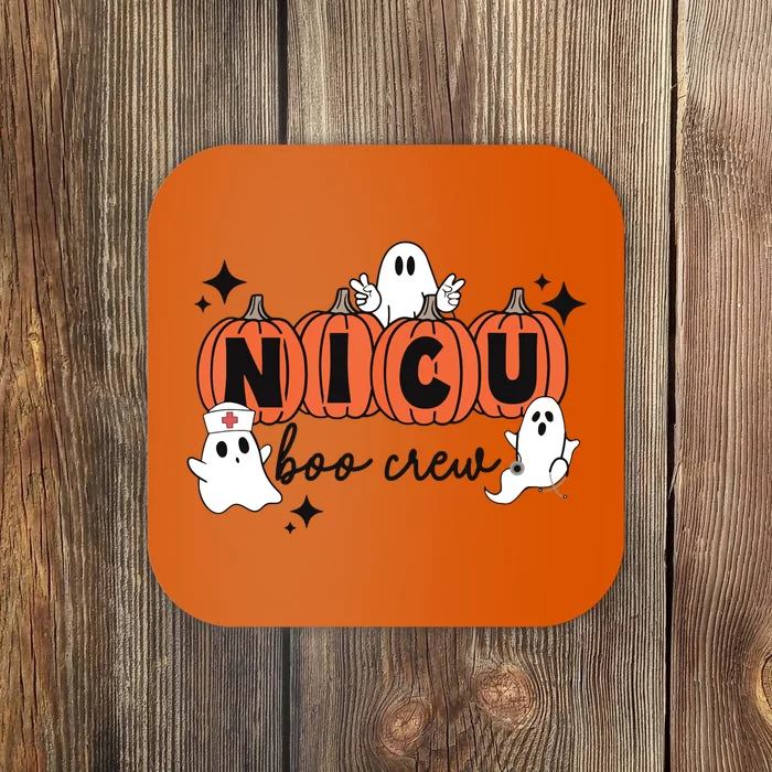 Cute Nicu Boo Crew Spooky Nurse Halloween Cute Ghost Pumpkin Coaster