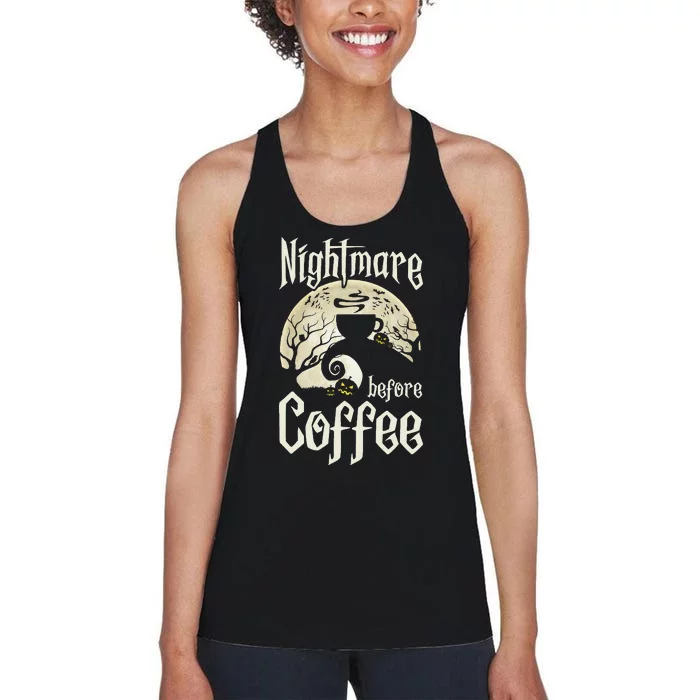 Cute Nightmare Before Coffee Halloween Funny Mug Gift Women's Racerback Tank