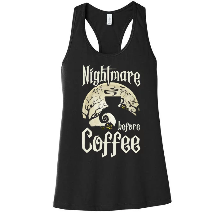 Cute Nightmare Before Coffee Halloween Funny Mug Gift Women's Racerback Tank