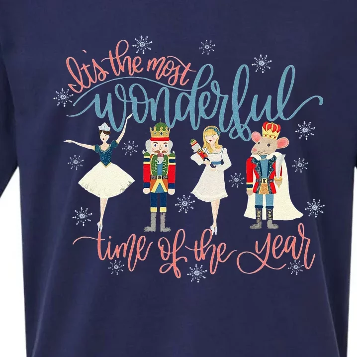 Christmas Nutcracker Ballet Ballerina Funny Xmas Holiday Sueded Cloud Jersey T-Shirt