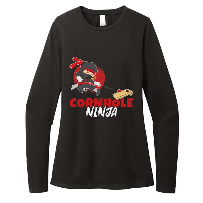 Cornhole Ninja Boy Cornhole Womens CVC Long Sleeve Shirt