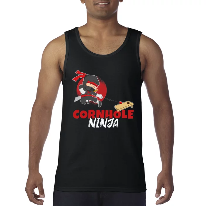 Cornhole Ninja Boy Cornhole Tank Top