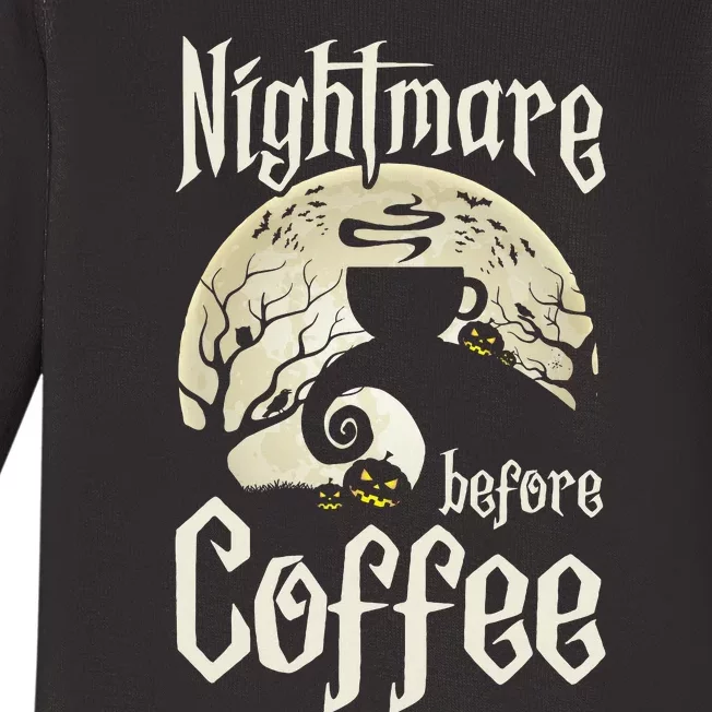 Cute Nightmare Before Coffee Halloween Baby Long Sleeve Bodysuit