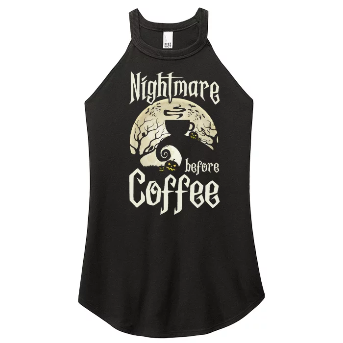 Cute Nightmare Before Coffee Halloween Women’s Perfect Tri Rocker Tank