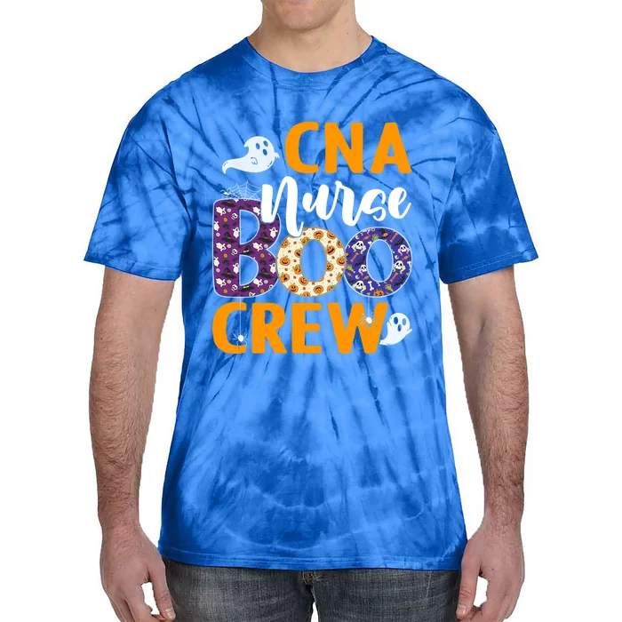 Cna Nurse Boo Crew Scary Nurse Halloween Ghost Spider Funny Gift Tie-Dye T-Shirt