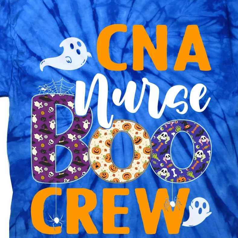 Cna Nurse Boo Crew Scary Nurse Halloween Ghost Spider Funny Gift Tie-Dye T-Shirt