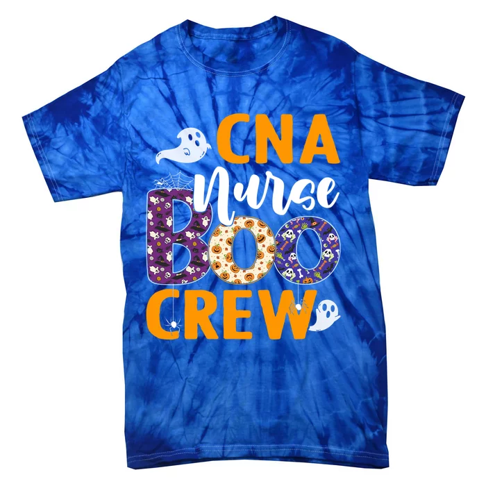 Cna Nurse Boo Crew Scary Nurse Halloween Ghost Spider Funny Gift Tie-Dye T-Shirt