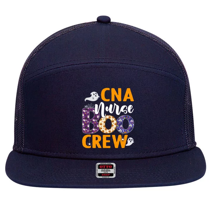 Cna Nurse Boo Crew Scary Nurse Halloween Ghost Spider Funny Gift 7 Panel Mesh Trucker Snapback Hat