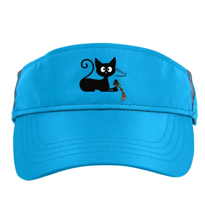 Cool Naughty Black Cat What Dropped A Cup Of Coffee Adult Drive Performance Visor