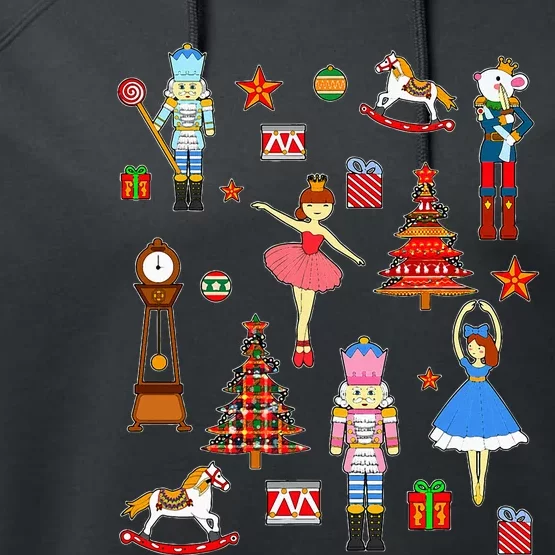 Christmas Nutcracker Ballet Xmas Pjs For Performance Fleece Hoodie