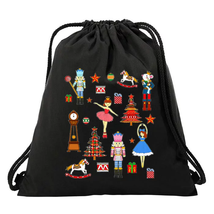 Christmas Nutcracker Ballet Xmas Pjs For Drawstring Bag