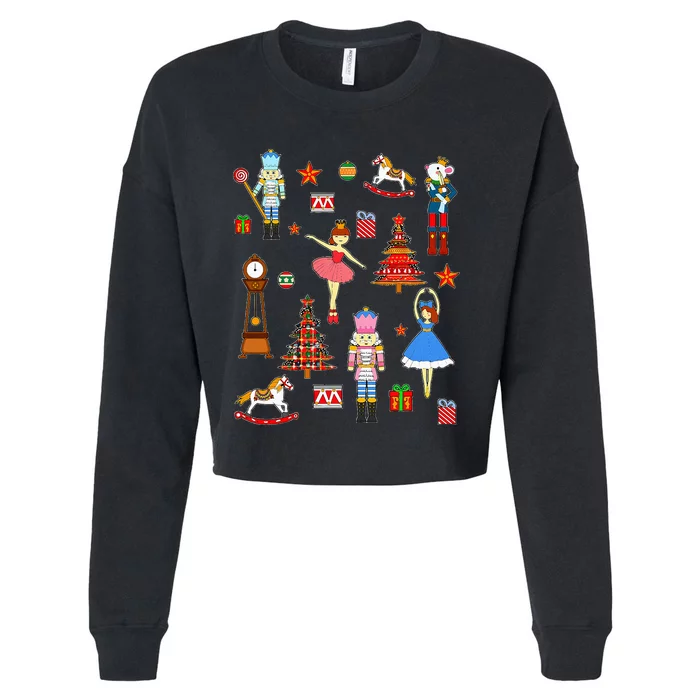 Christmas Nutcracker Ballet Xmas Pjs For Cropped Pullover Crew