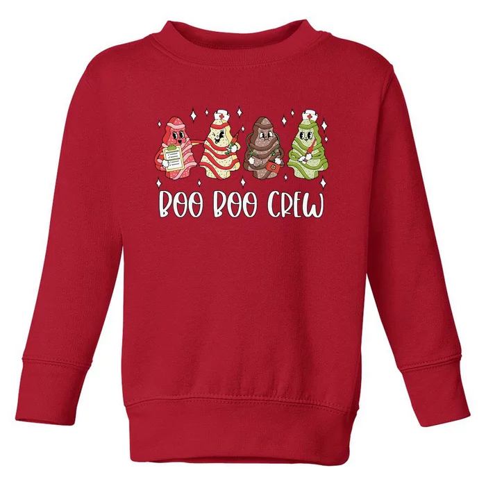 Christmas Nurse Boo Boo Crew Tree Cake Xmas Nursing Toddler Sweatshirt