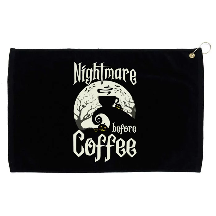 Cute Nightmare Before Coffee Halloween Funny Mug Gift Grommeted Golf Towel