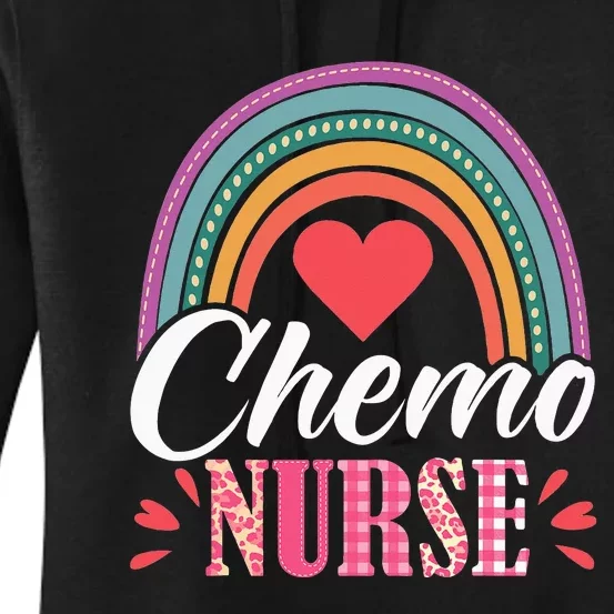 Chemo Nurse Boho Rainbow Chemo Infusion Nurses Women's Pullover Hoodie