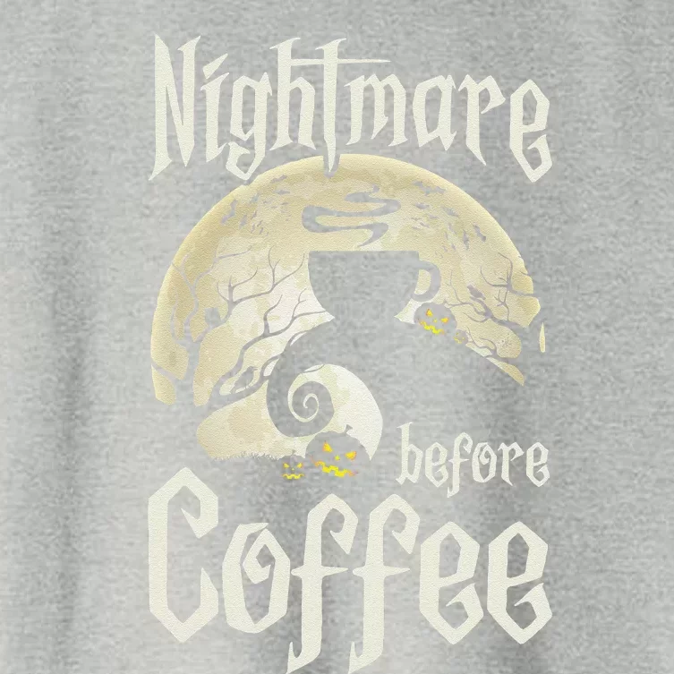 Cute Nightmare Before Coffee Halloween Funny Mug Gift Women's Crop Top Tee