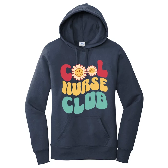 Cool Nurse Club Registered Nurse Student Groovy Retro Rn Gift Women's Pullover Hoodie