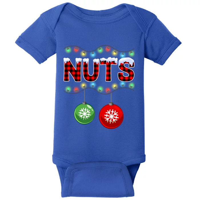 Chest Nuts Christmas Lights Matching Couple Chestnuts Xmas Funny Gift Baby Bodysuit