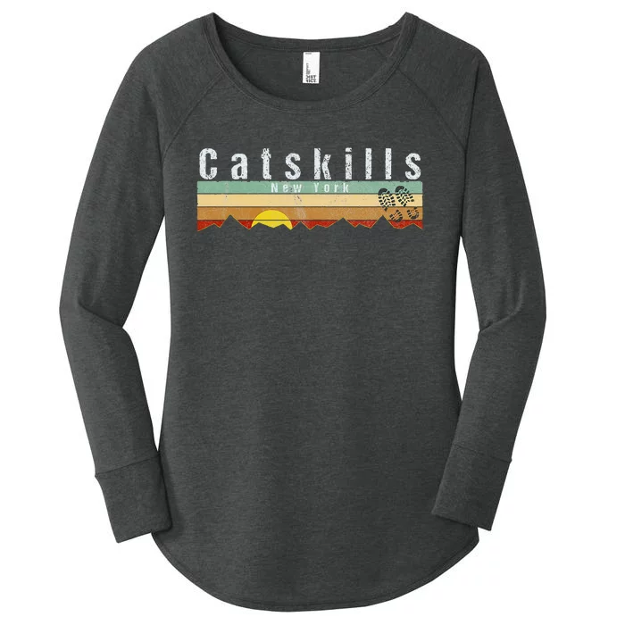 Catskills Ny Clothing Vintage Catskills Hiking Women's Perfect Tri Tunic Long Sleeve Shirt