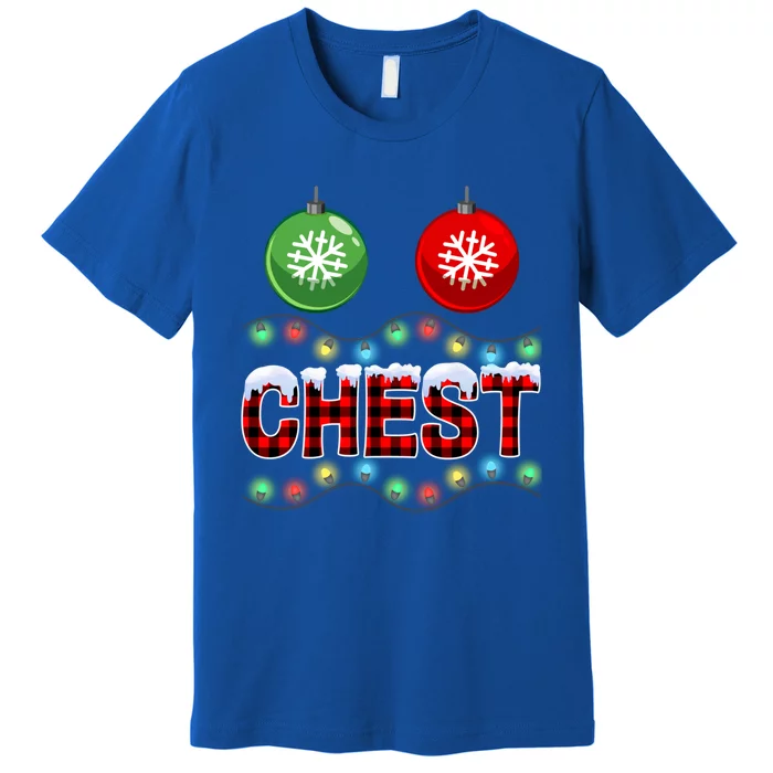 Chest Nuts Christmas Lights Xmas Matching Couple Chestnuts Cute Gift Premium T-Shirt