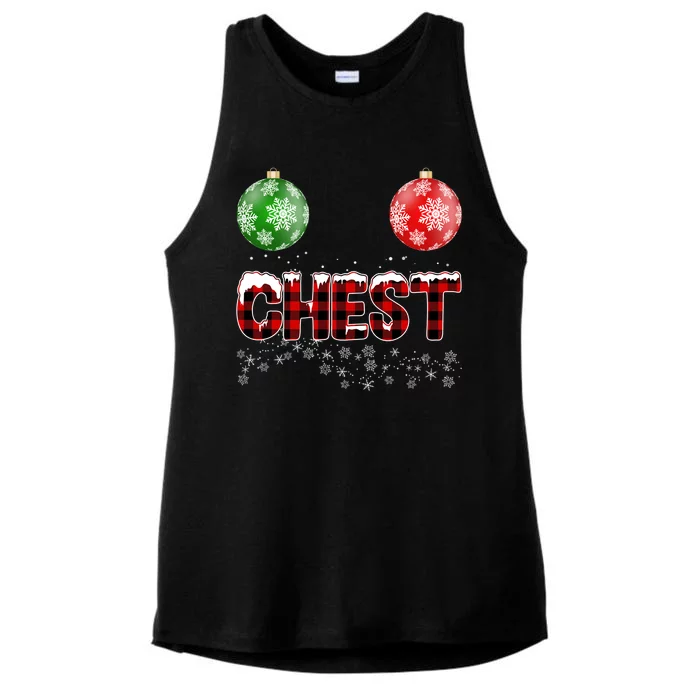 Chest Nuts Christmas Matching Couple Chestnuts Ladies Tri-Blend Wicking Tank