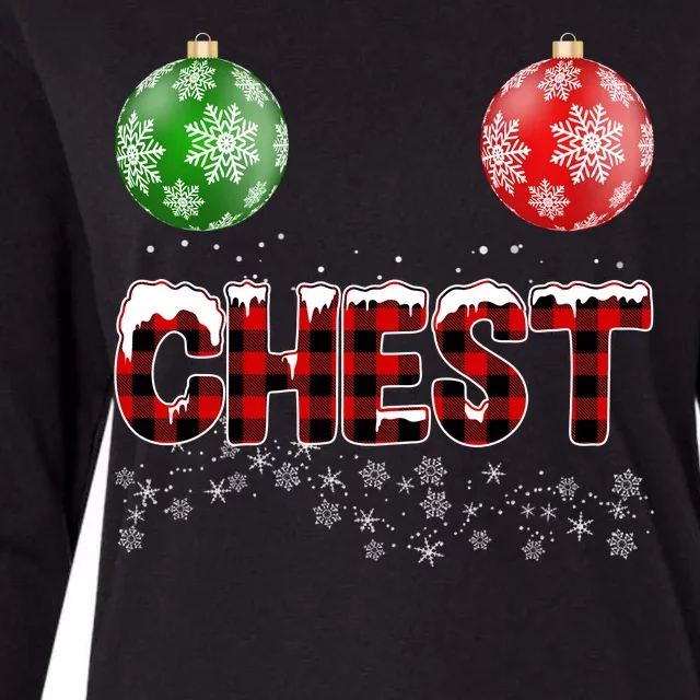 Chest Nuts Christmas Matching Couple Chestnuts Womens Cotton Relaxed Long Sleeve T-Shirt