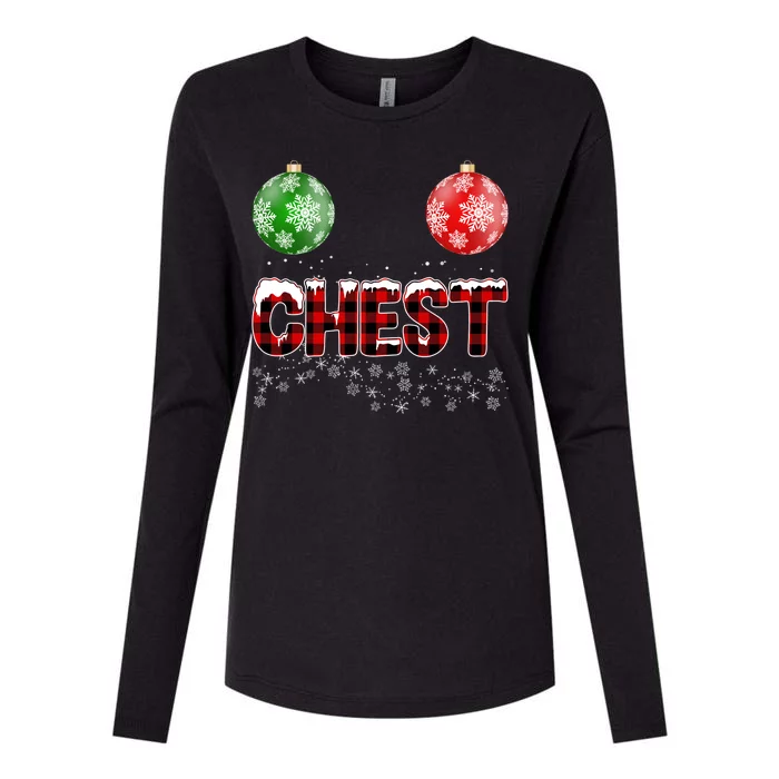 Chest Nuts Christmas Matching Couple Chestnuts Womens Cotton Relaxed Long Sleeve T-Shirt