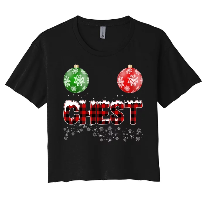 Chest Nuts Christmas Matching Couple Chestnuts Women's Crop Top Tee