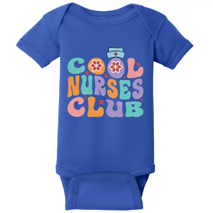 Cool Nurses Club Future Nurse Life Groovy Retro Funny Cute Gift Baby Bodysuit